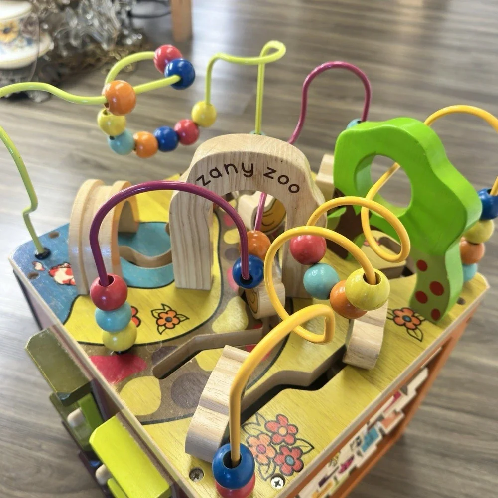 Battat Just B B You Zany Zoo Wooden Activity Cube Educational Preschool Play Fun